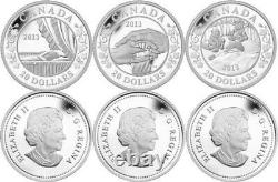 Canada 2013 20 $ Naissance du royal enfant 1 oz Argent CHACUN Ensemble de 3 pièces avec BOÎTE