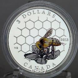 Canada 2013 $ 3 Bee & Hive, Série Architectes Animaux # 1, 1/4 Oz Argent Pur Coin