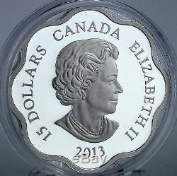 Canada 2013 Année Du Serpent 15 $ En Argent Pur, Forme Lotus Lunar Proof Coin