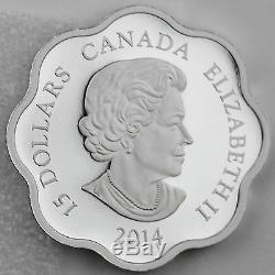 Canada 2014 15 $ Année Du Cheval Pur À 99,99% Lunar Silver Lotus Proof Coin