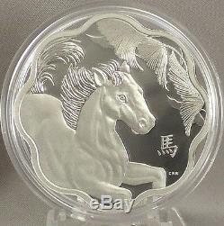 Canada 2014 15 $ Année Du Cheval Pur À 99,99% Lunar Silver Lotus Proof Coin