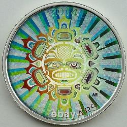 Canada 2014 $ 20 Interconnexions Terre Le Beaver 1 Oz Argent Pur Hologram Coin