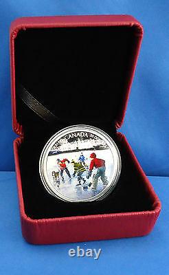 Canada 2014 20 $ Pond Hockey, 1 Oz 99,99 % Pure Silver Color Proof Coin