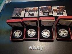 Canada 2014 20 $ Preuve 1 Oz. 9999 Silver Bison Series Of Coins (lot De 4)