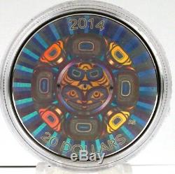 Canada 2014 20 $ Sea Interconnexions Orca 1 Oz Argent Pur Hologram Coin