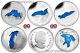 Canada 2014-2015 Grands Lacs Émail 20 $ Argent Pur Coin Ensemble Complet 5 Parfait