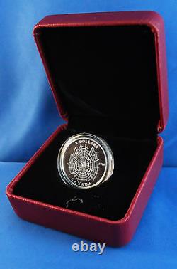 Canada 2014 3 $ Spider And Web, 1⁄4 Oz Silver Color Proof, Animal Architects #2