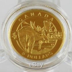 Canada 2014 5 $ Le Moose 1/10 Onces. 9999 Proof Pure Gold Series Coin O Canada # 2