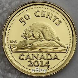 Canada 2014 Canadas Beaver Classic Design Pièce De 50 Cents En Or Pur