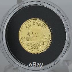 Canada 2014 Canadas Beaver Classic Design Pièce De 50 Cents En Or Pur