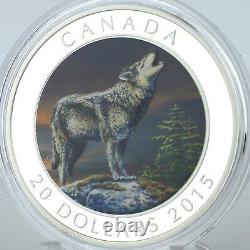 Canada 2015 20 $ Le Loup 1 Troy Oz. 99,99 % Pure Silver Uncirculated Color Proof