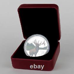 Canada 2015 20 $ Majestic Elk 1 Oz 99,99 % Pure Silver Color Proof Coin
