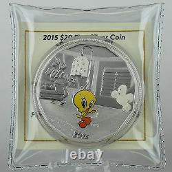 Canada 2015 20 $ Tweety Bird Looney Tunes 1 Oz. 99,99% Pure Silver Color Proof