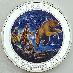 Canada 2015 25 $ Great Ascent Pure Silver Glow-in-the-dark Proof Coin Couleur # 3