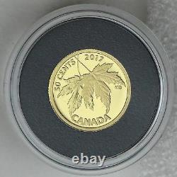 Canada 2017 La Feuille D'érable En Argent 1/25 Onces. L'or Pur 50-cents Proof Coin