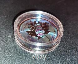 Canada 2020 5$ Feuille D'érable Bejeweled Spider 1 Oz Pièce D'argent Faible 500 Mintage