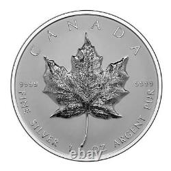 Canada 2022 Uhr Ultra-high Relief Sml Silver Maple Leaf Coin 1 T Oz. 9999 Pure
