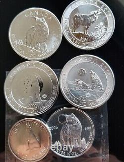 Canada pièce de faune LOUP en argent brillant non circulé LOT RCM