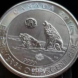 Canada pièce de faune LOUP en argent brillant non circulé LOT RCM