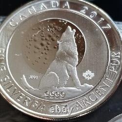 Canada pièce de faune LOUP en argent brillant non circulé LOT RCM