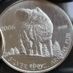 Canada pièce de faune LOUP en argent brillant non circulé LOT RCM