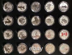 Collection de pièces d'argent fin de 20 et 25 dollars du Canada 2011-2016 (Étui d'origine)