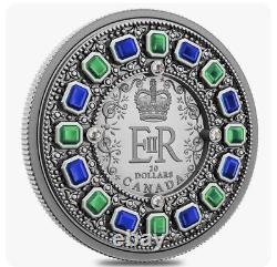 Couronne d'État impériale du Canada 2022 de la Reine Elizabeth en argent 1oz PF70 de première journée avec faible tirage