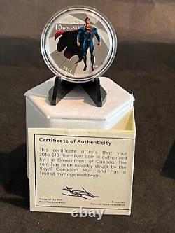 Découverte rare 1 oz. Feuille d'érable en argent 999 BU 2016 Batman v Superman Dawn of Justice OGP