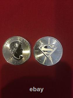 Deux 2016 Superman Canadien S-shield Homme D'acier 1 Oz. 9999 Pièce D'argent