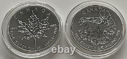 (Deux) Pièces de monnaie en argent pur d'une once du Canada de la série Faune 2013 : Antilope et Érable