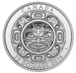 Ensemble de 3 pièces d'argent de 25 $ en argent fin 9999 'Masque de Lune Chanteur' de 2015 (16989) (NT)