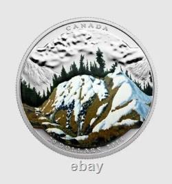 Ensemble de 5 pièces de monnaie en argent fin coloré de 1 once en 2016 de la Monnaie royale canadienne avec illusion de paysage.