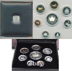 Ensemble de huit pièces de monnaie de preuve Premium 2001 avec hologramme SML en argent fin 999,9 (10514)