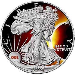 Ensemble de pièces de monnaie en argent de 3 x 1 oz de l'éclipse totale chromatique 2023-2024 Canada USA Mexique