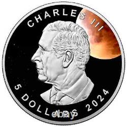 Ensemble de pièces de monnaie en argent de 3 x 1 oz de l'éclipse totale chromatique 2023-2024 Canada USA Mexique