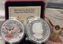 Faucon à queue rouge royal 20 $ 2016 1 oz pièce de monnaie en argent pur Proof Canada