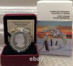Faune Géométrique De La Chouette Des Neiges 2018 20 $ 1oz Pure Silver Proof Canada Coin Geometry