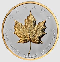 Feuille d'érable SML en relief ultra-haut du Canada 2023 pièce de 1 oz en argent pur à 99,99% de 20 $