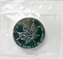 Feuille d'érable en argent du Canada de 1995. 9999 Pure 1 oz RCM Sceau Plioforme 10 pack