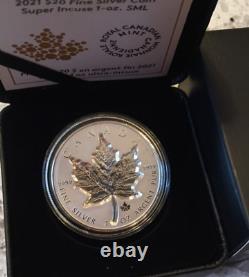 Les pièces d'argent pur de 1 once avec des feuilles d'érable super incuses 2021, 2022, 2023 du Canada.