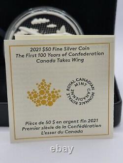 Les premiers 100 ans de la Confédération Le Canada prend son envol 99,99 $ 50 2021 5 oz
