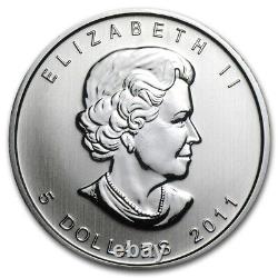 Lot De 10 2011 1 Oz Canadian Silver Maple Leaf Sml Bullion Fine Silver Coin