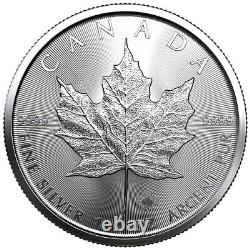Lot De 10 2023 1 Oz Canadian 9999 Fine Silver Maple Leaf 5 $ Pièce En Stock
