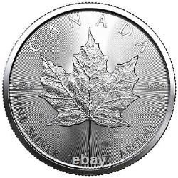 Lot De 100 2023 Canada 1 Oz Argent 5 $ Pièce Maple Leaf 4 Rouleaux Bu En Stock