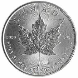 Lot De 5 2022 1 Oz Canadian Silver Maple Leaf Coin. 9999 Navires Du Canada
