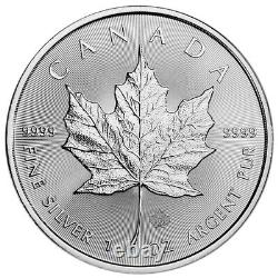Lot De Prévente De 100 2023 5 $ Feuille D'érable Canadienne D'argent 1 Oz Bu