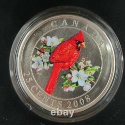 M-1 2007-08 Ensemble De 4 Oiseaux Colorés 25 Cents Monnaie Royale Canadienne Voir Photos