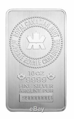 Monnaie Royale Canadienne 10 Oz 999 Pure Silver Bullion Bar