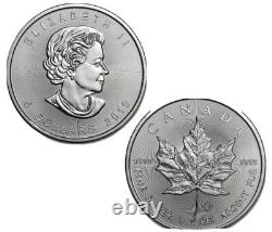 Monnaie Royale Canadienne 25 X 1 Oz Pièces De Monnaie Feuille D’érable Argentées Années Aléatoires. 9999 Ag
