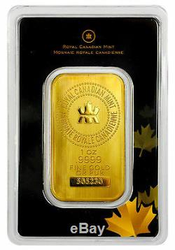 Monnaie Royale Canadienne Mrc 1 Oz Gold Bar Scellé Avec Dosage Cert Sku27048